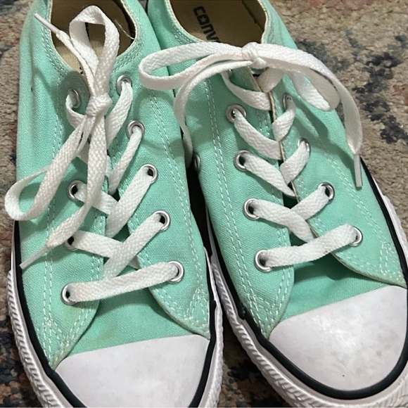 Converse Light Green Canvas Shoes size 3 - Picture 1 of 7